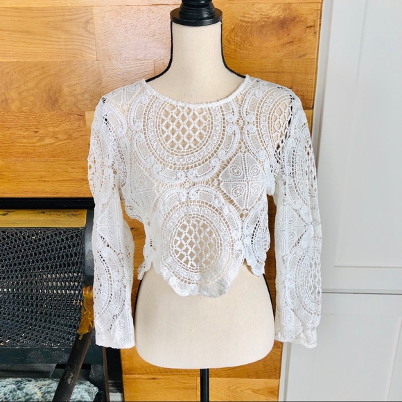 Boohoo White Lace Top - Picture 4 of 5